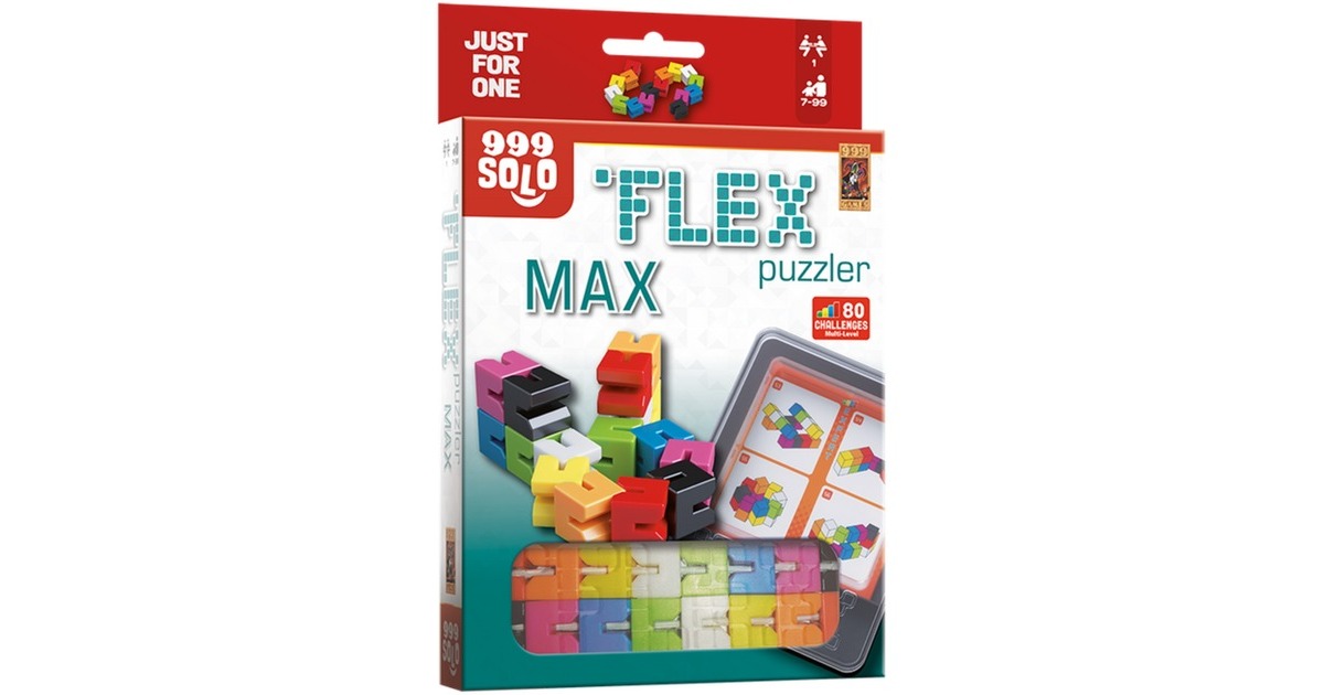 999 GamesFlex Puzzler MAX Denkspel  (Nederlands, 1 speler, Vanaf 7 jaar, 80 opdrachten)