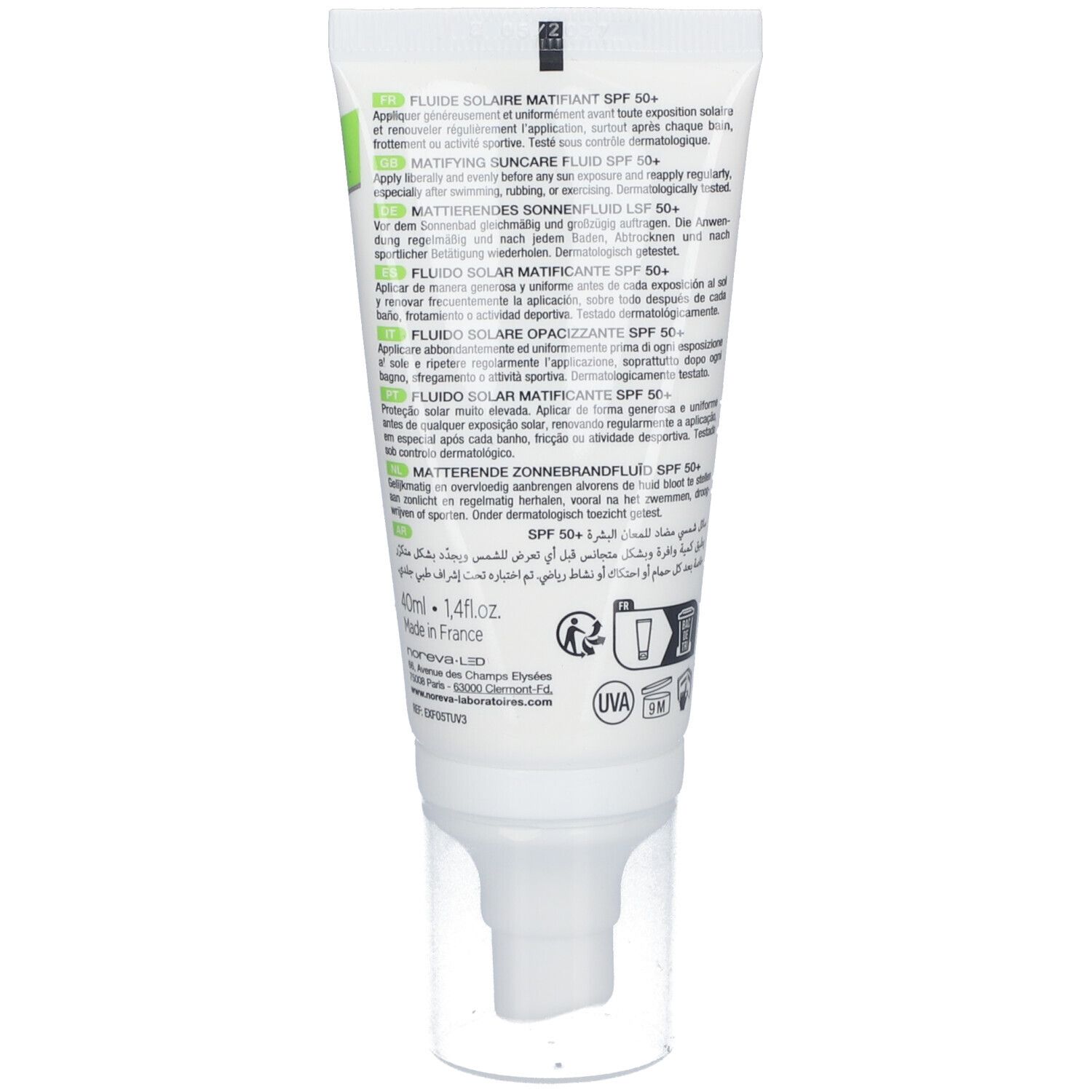 noreva EXFOLIAC® SPF 50+ mattierender Sonnenschutz