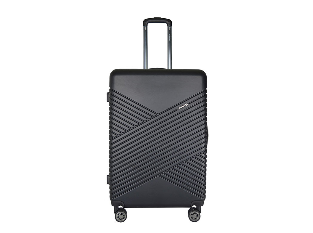 MALA DE VIAGEM GRANDE RÍGIDA AIRPORT PRETO 8 RODAS 76X50X29CM