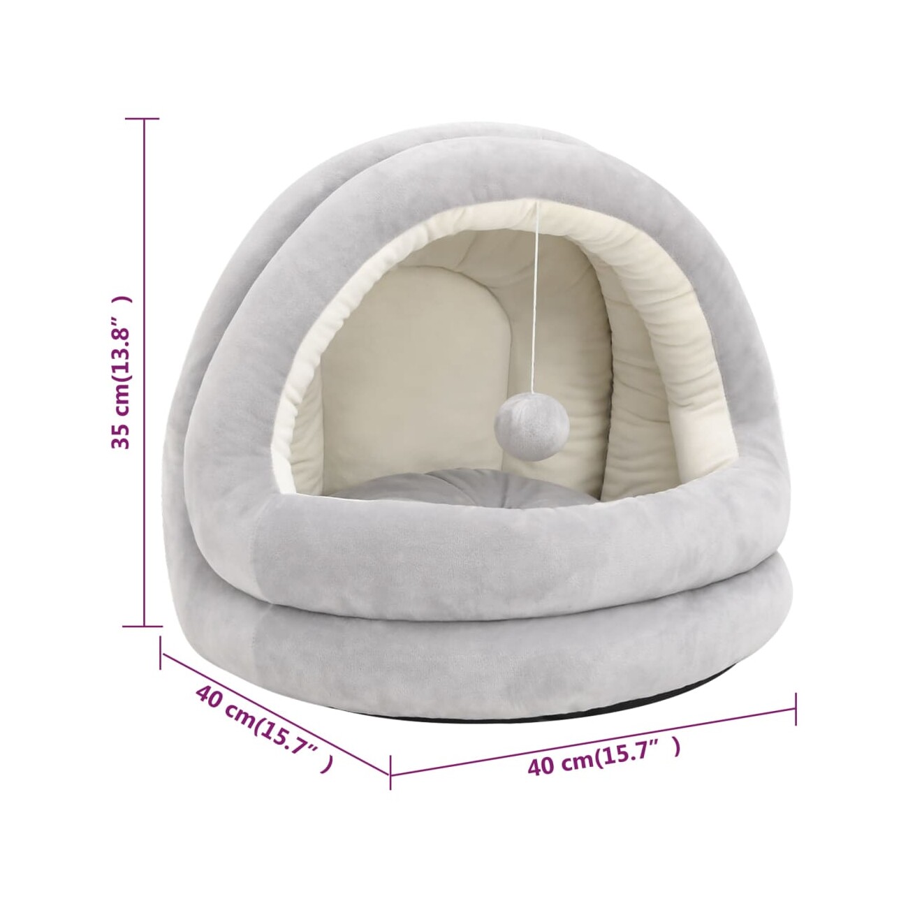 VidaXL Katzenbett grau 40 cm, 40 cm