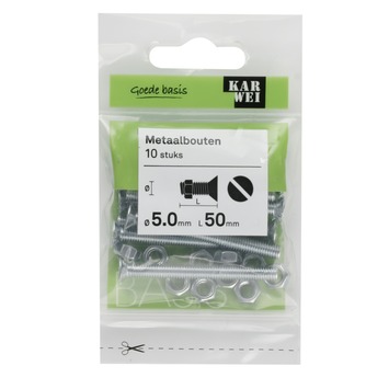KARWEI metaalbout verzinkt 5x50 mm 10 stuks