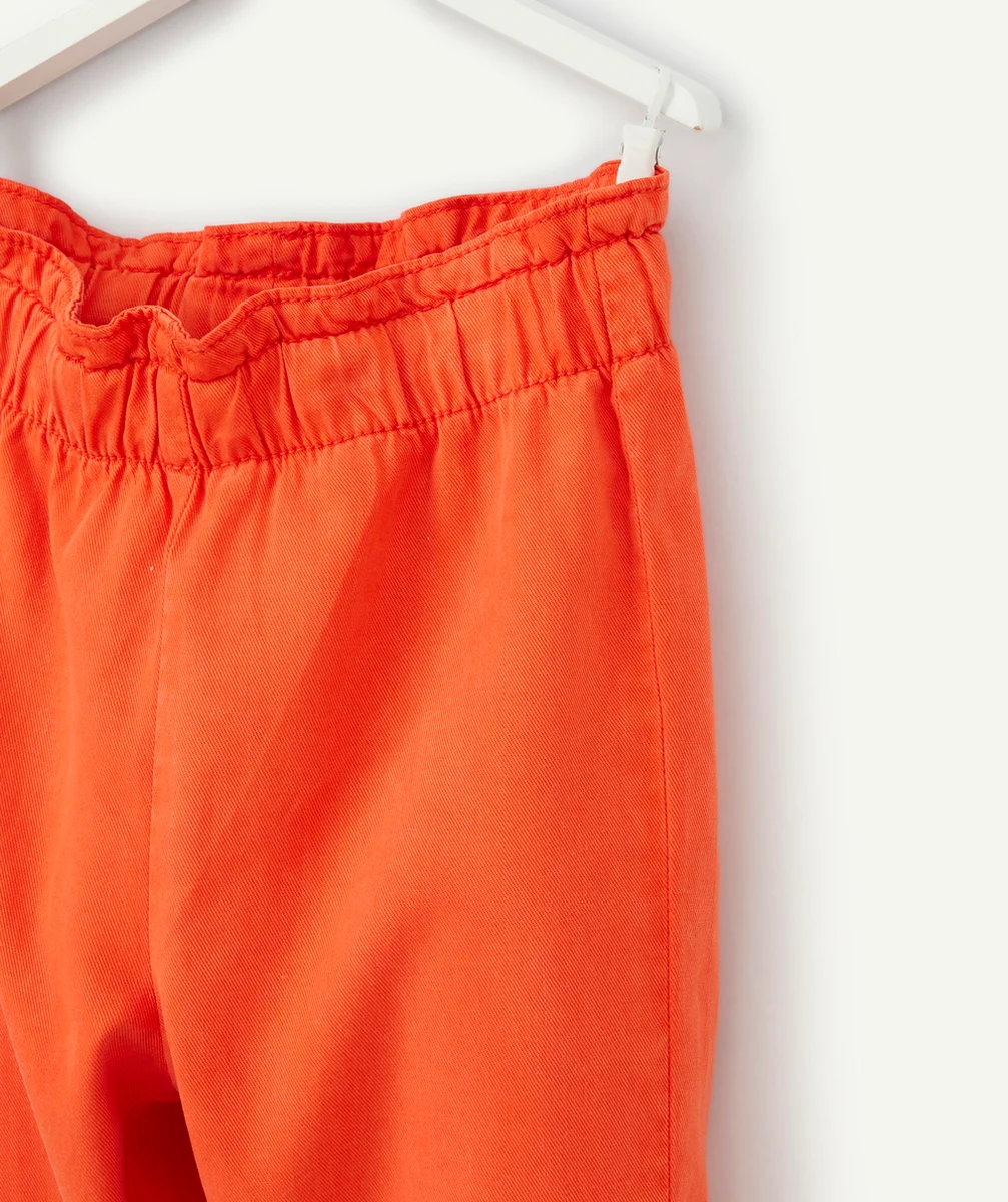 PANTALON DROIT FILLE EN VISCOSE RESPONSABLE ROUGE