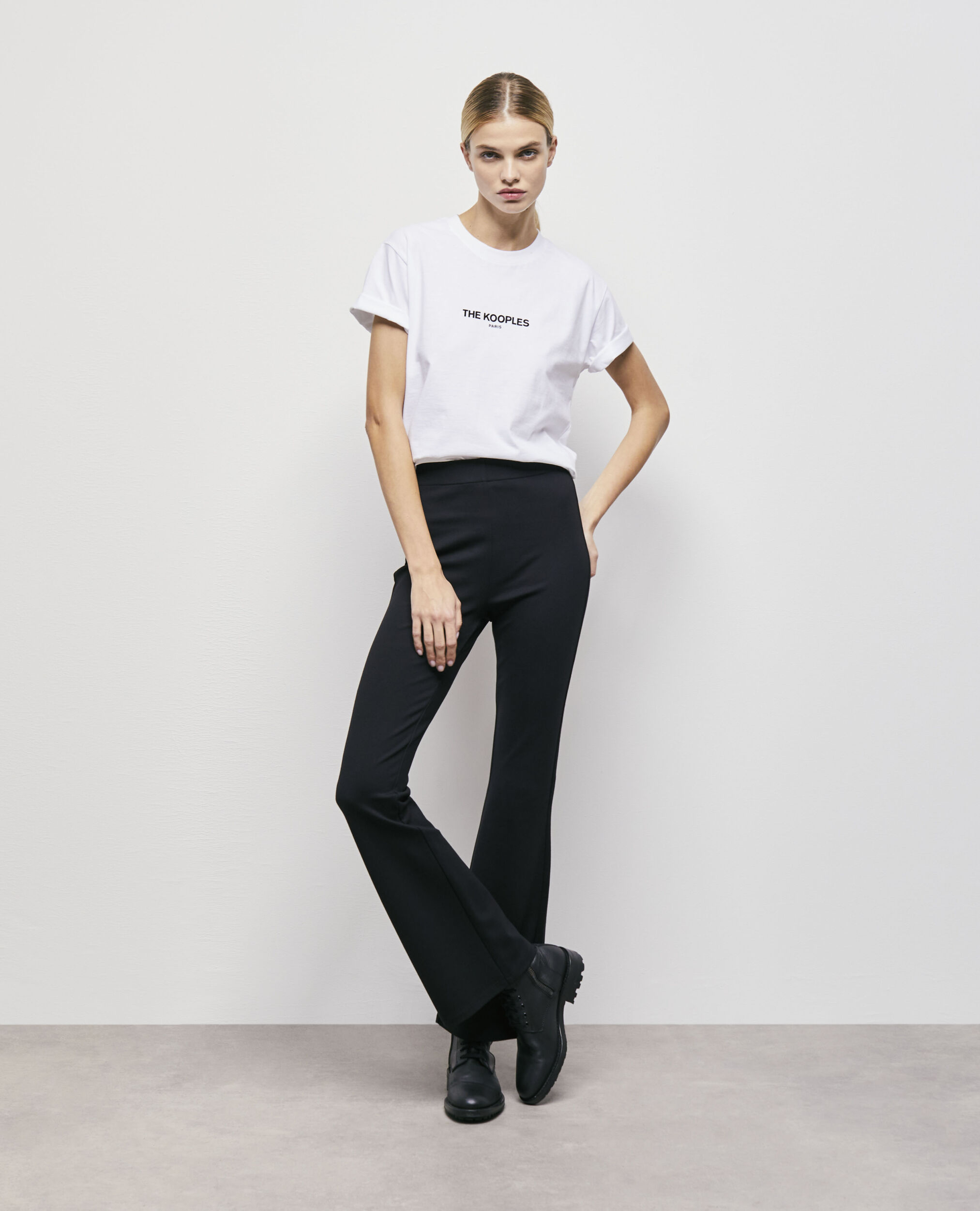 T-shirt blanc coton à logo imprimé