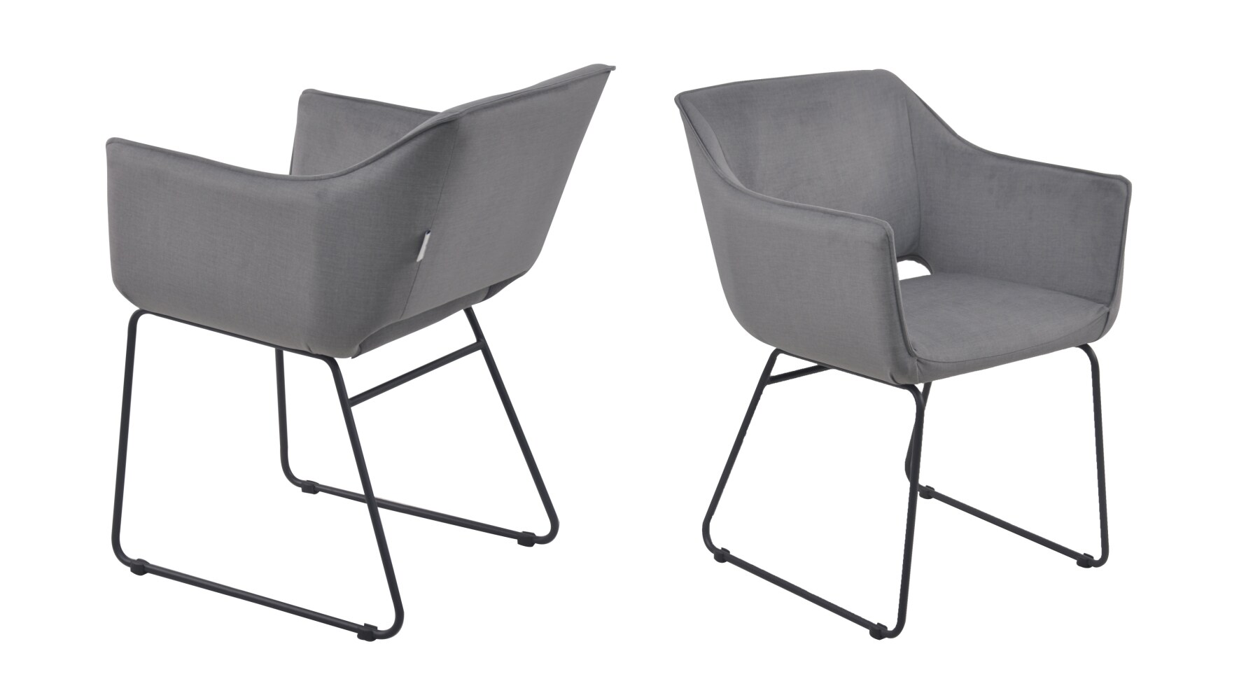 2er Set Esszimmerstuhl Polsterstuhl Küchenstuhl Polsterstuhl Stühle Stuhl grau