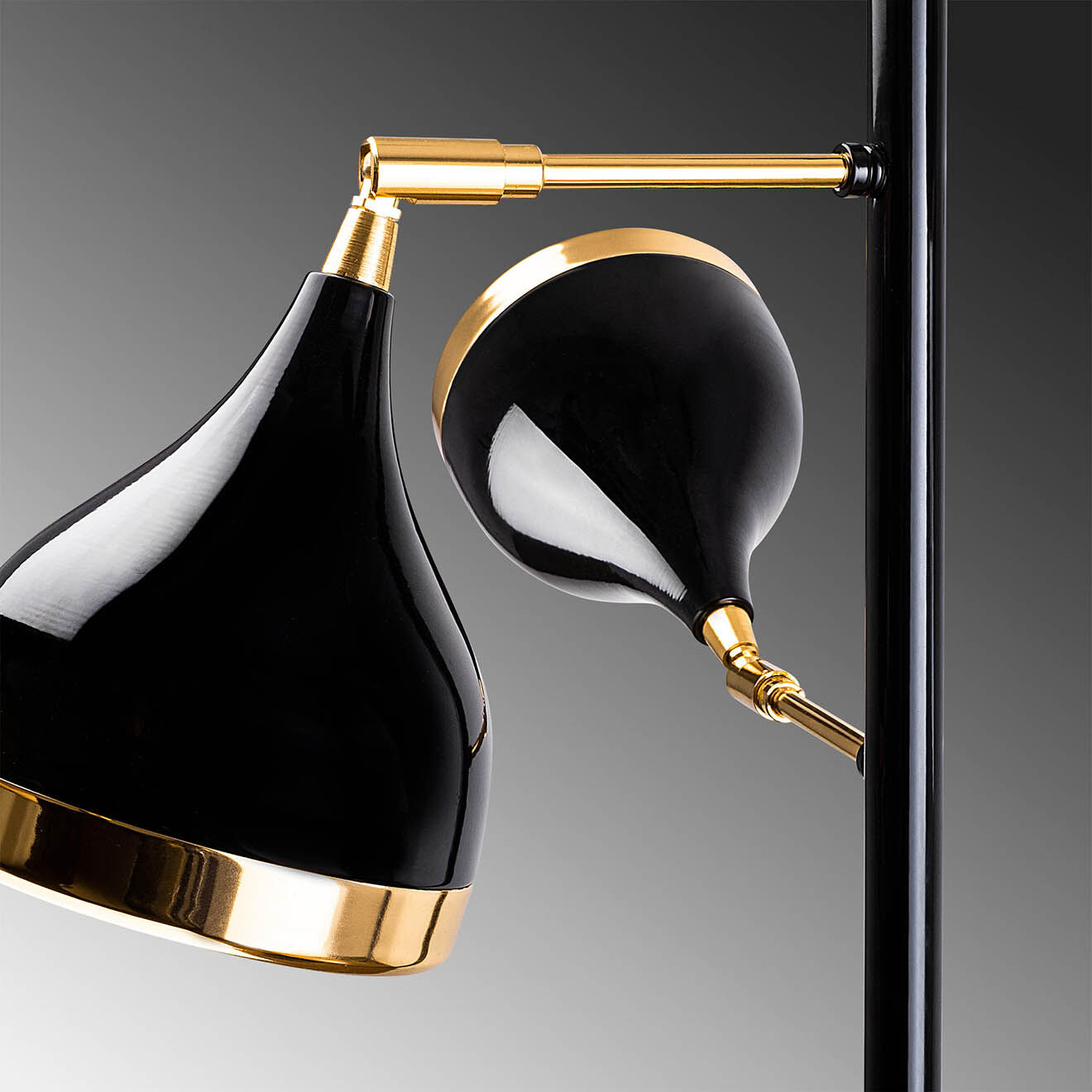 Opviq Lampadaire Yildo noir/doré - D.52x163 cm