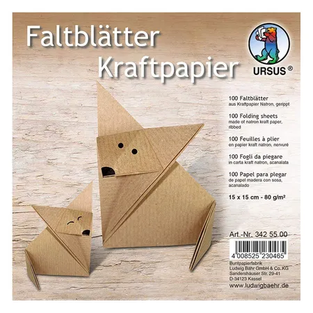 URSUS Faltblätter / Kraftpapier, 100 Blatt 15x15cm