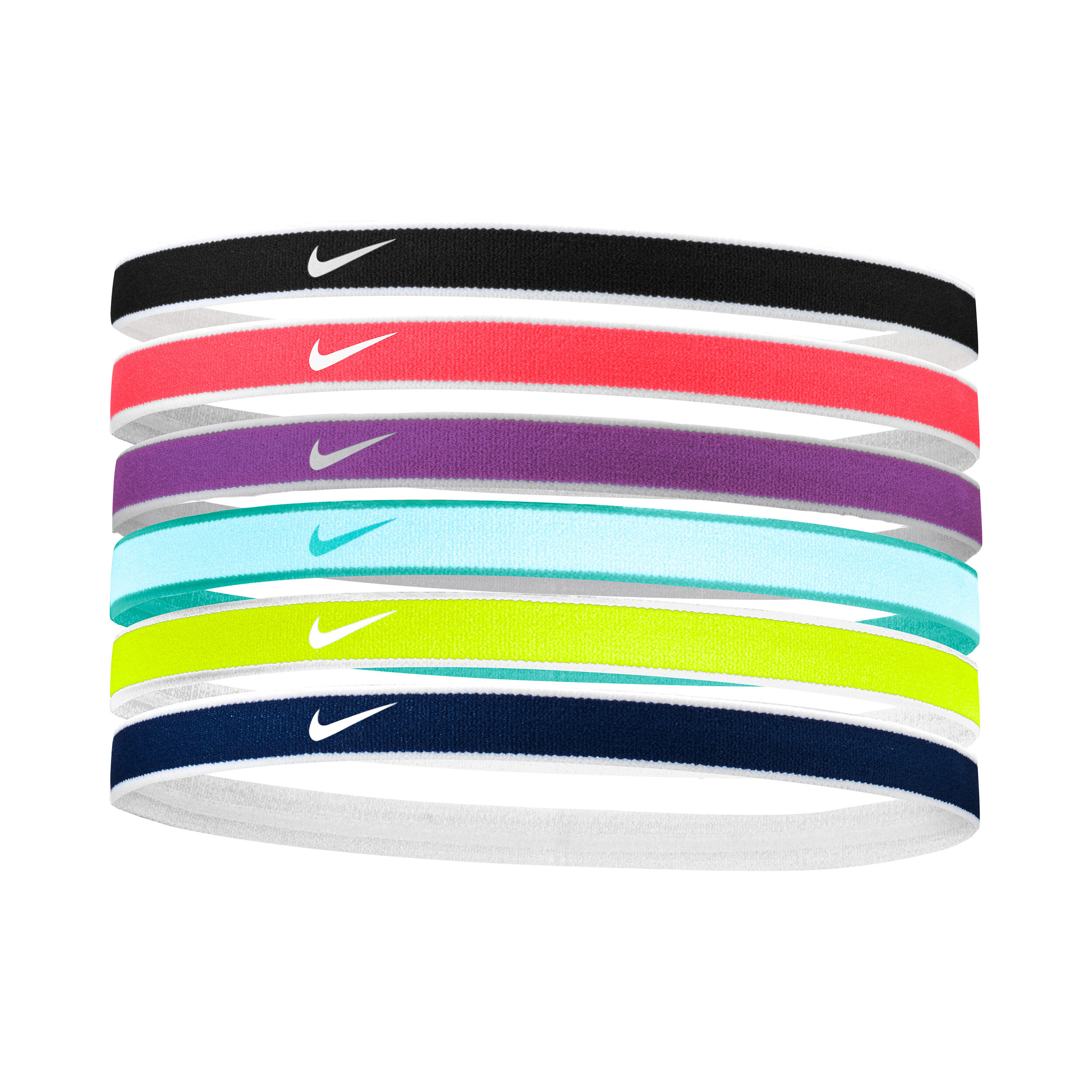 Nike Swoosh Sport Tipped Bandeau Pack De 6 - Noir