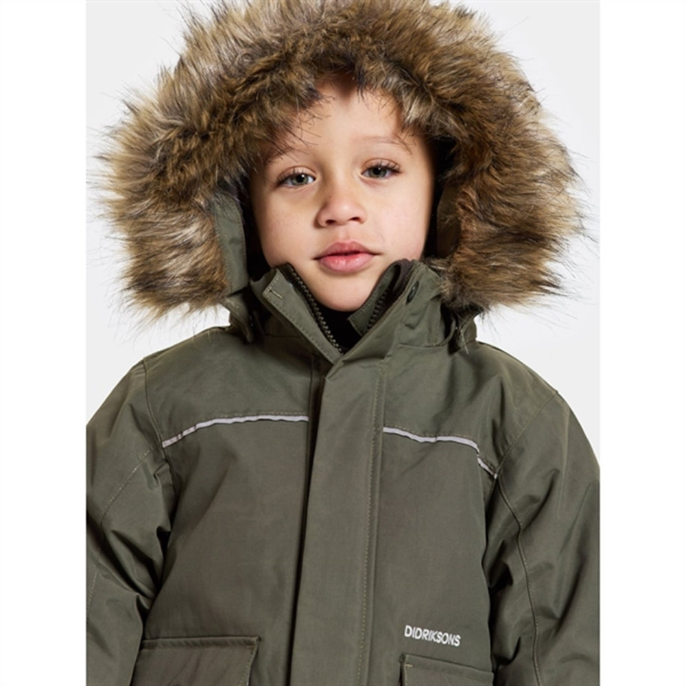 Køb Didriksons Deep Green Kure Kids Parka Jakke | Luksusbaby