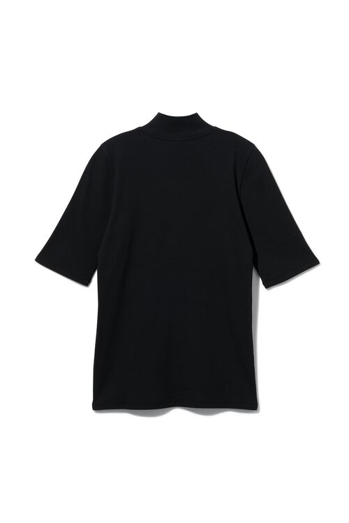 t-shirt femme Clara côtelé noir