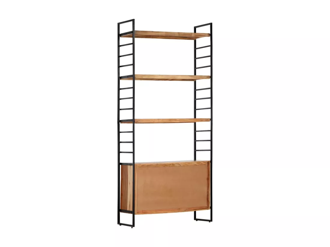 Bibliothèque à 4 niveaux 80x30x180 cm Bois d'acacia massif
