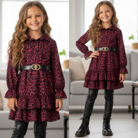 Bordeaux leopard dress