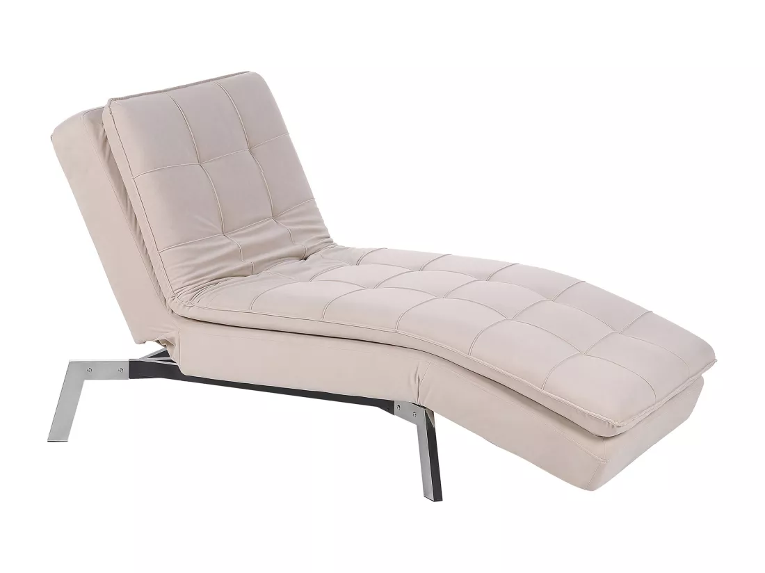 Chaise longue réglable beige LOIRET