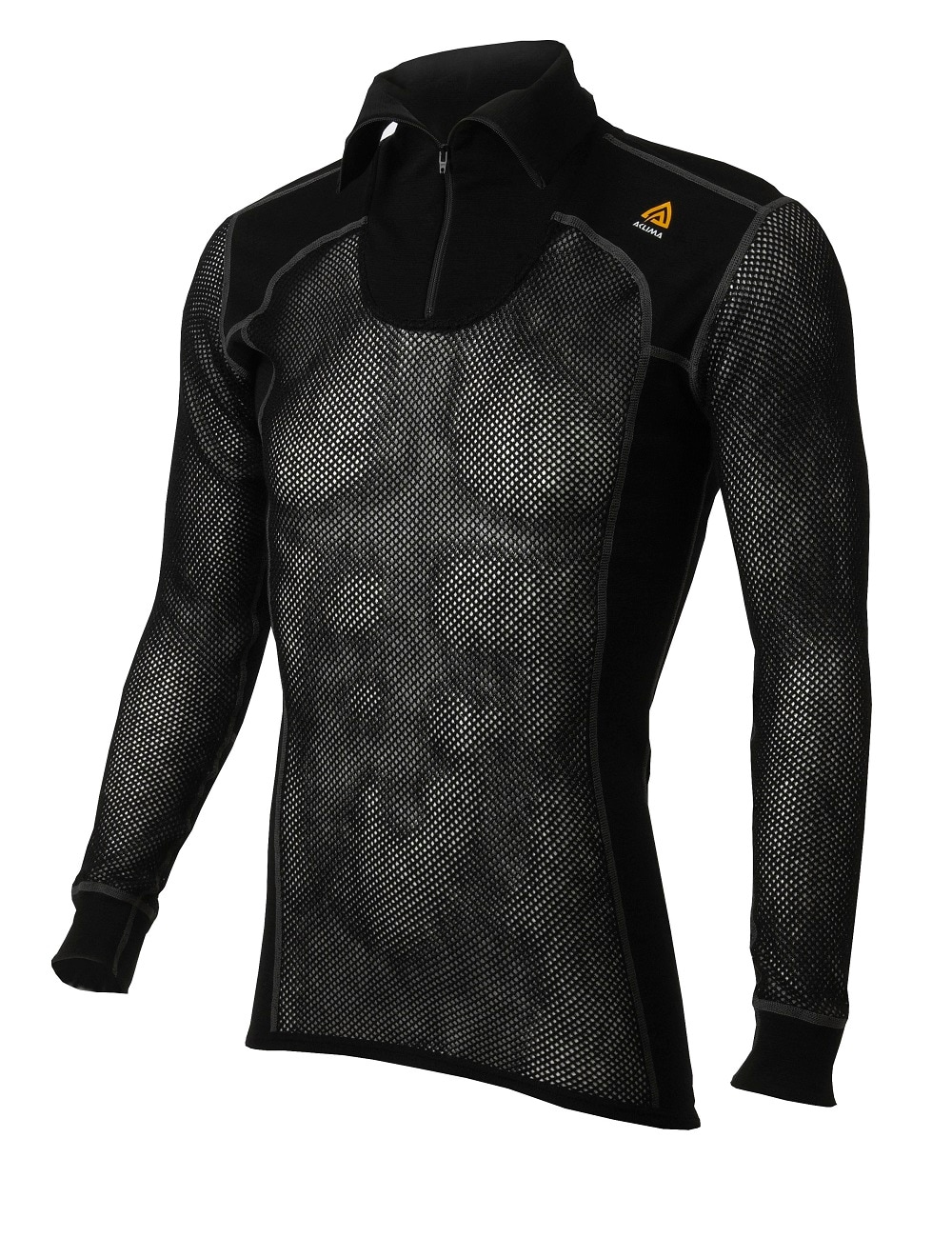 Aclima WoolNet Polo w/Zip, M's<br>Langermet nettingtrøye i merinoull!