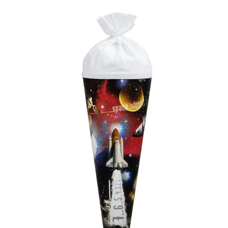 Roth Schultüte Space mit Silberfolie, 70 cm, rund