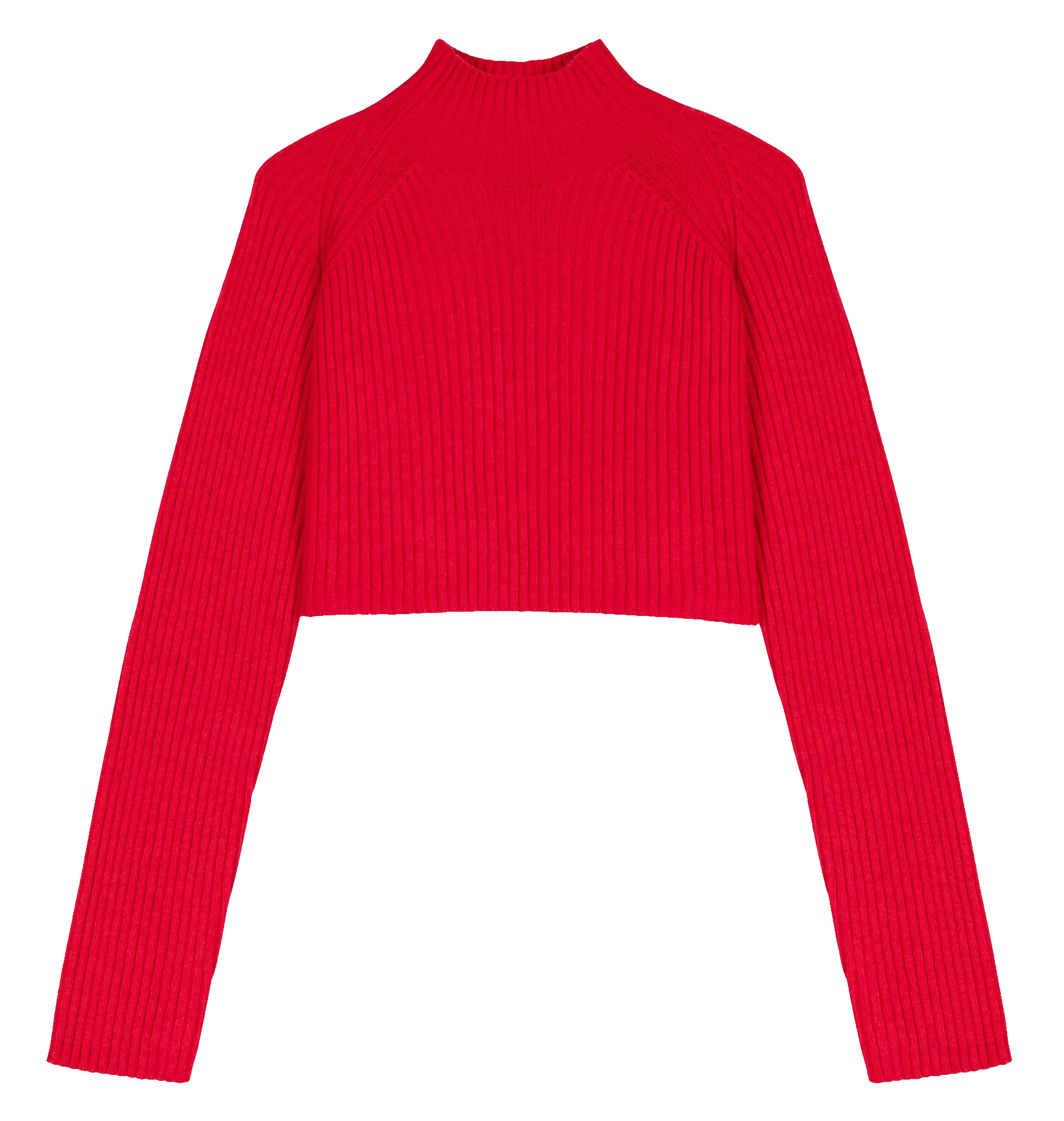 Robe courte à col montant | Rouge