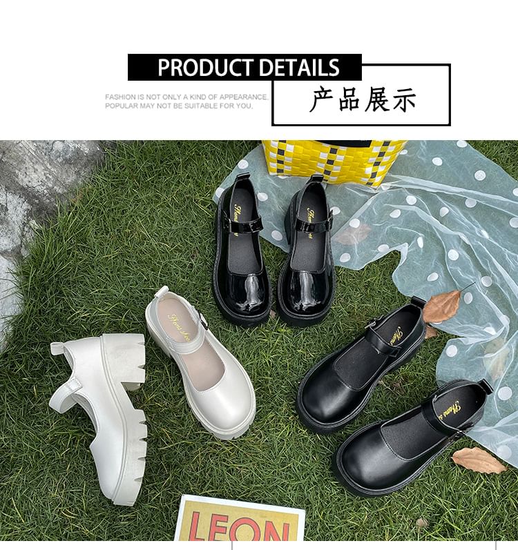 Silverslyre - Mary Jane pumps met blokhak en plateauzool