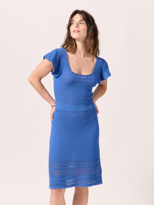Robe maille détails pointelles
