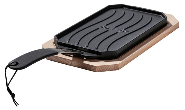Cozze® vendbar støbejernspande med bordskåner 165 x 330 mm