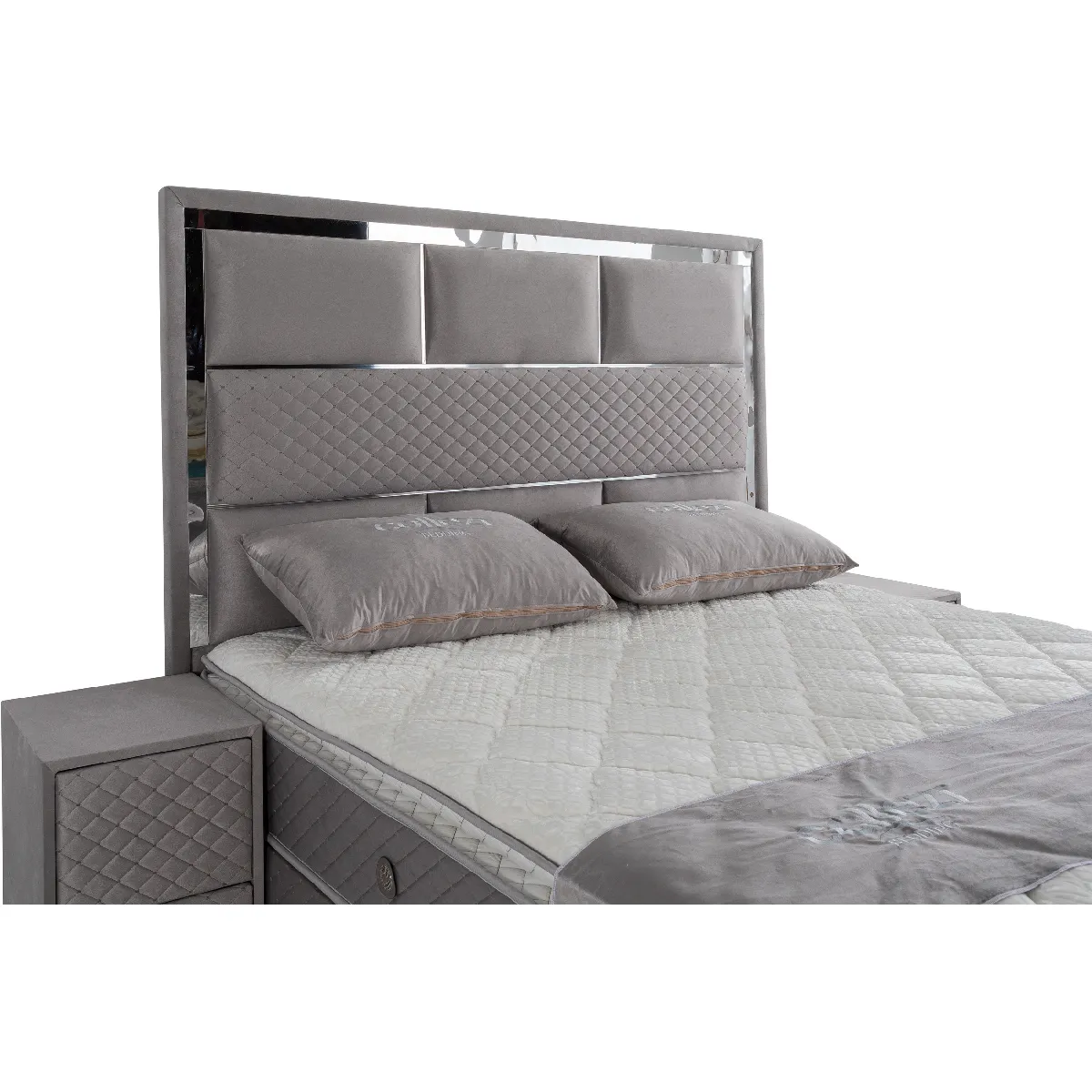 Vivenla Table de chevet Paris - Gris - L 40 x P 45 x H 60 cm