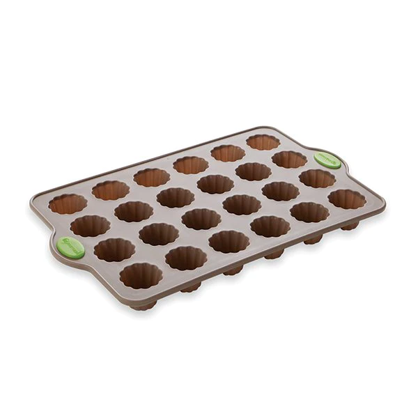 Rigiflex Plaque 24 mini-canelés en silicone structure acier 34 cm Math