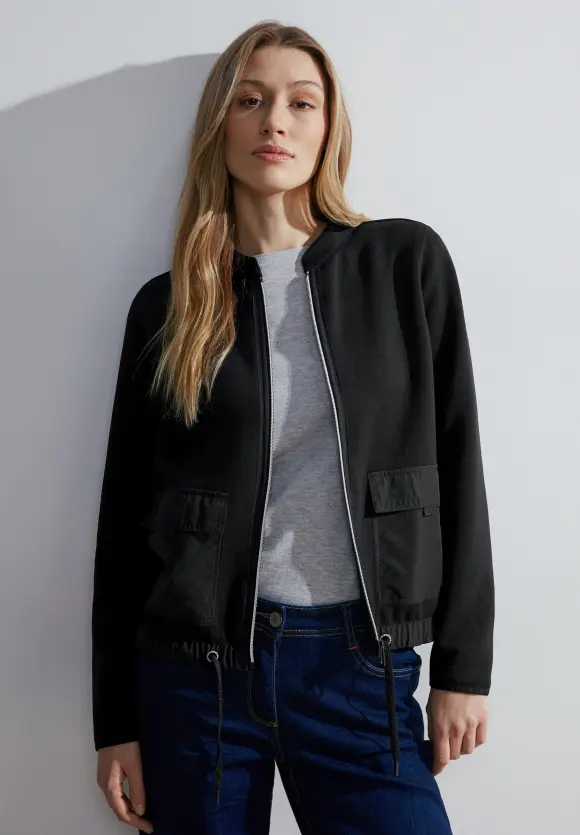 Materialmix Jacke - Black