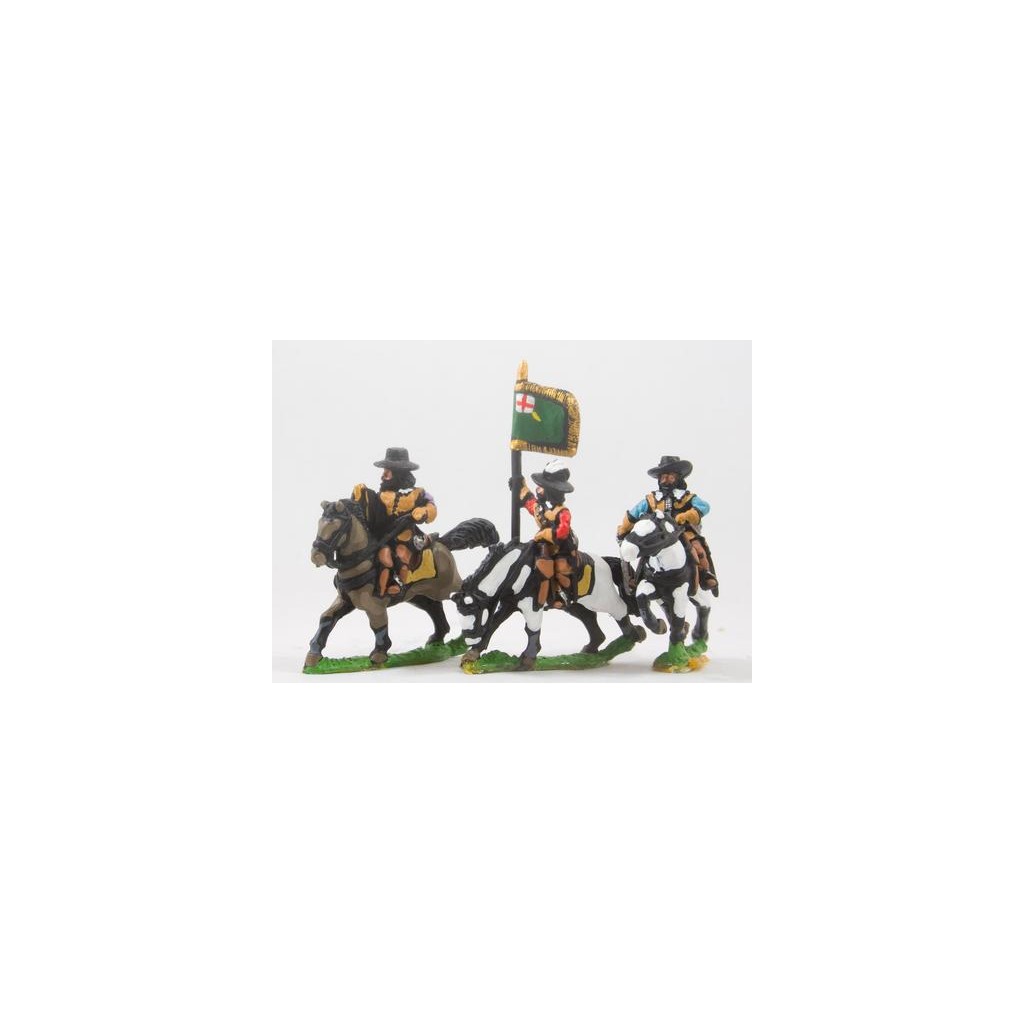ECW: Command: Mounted Officer, Standard Bearer & Trumpeter in Hats