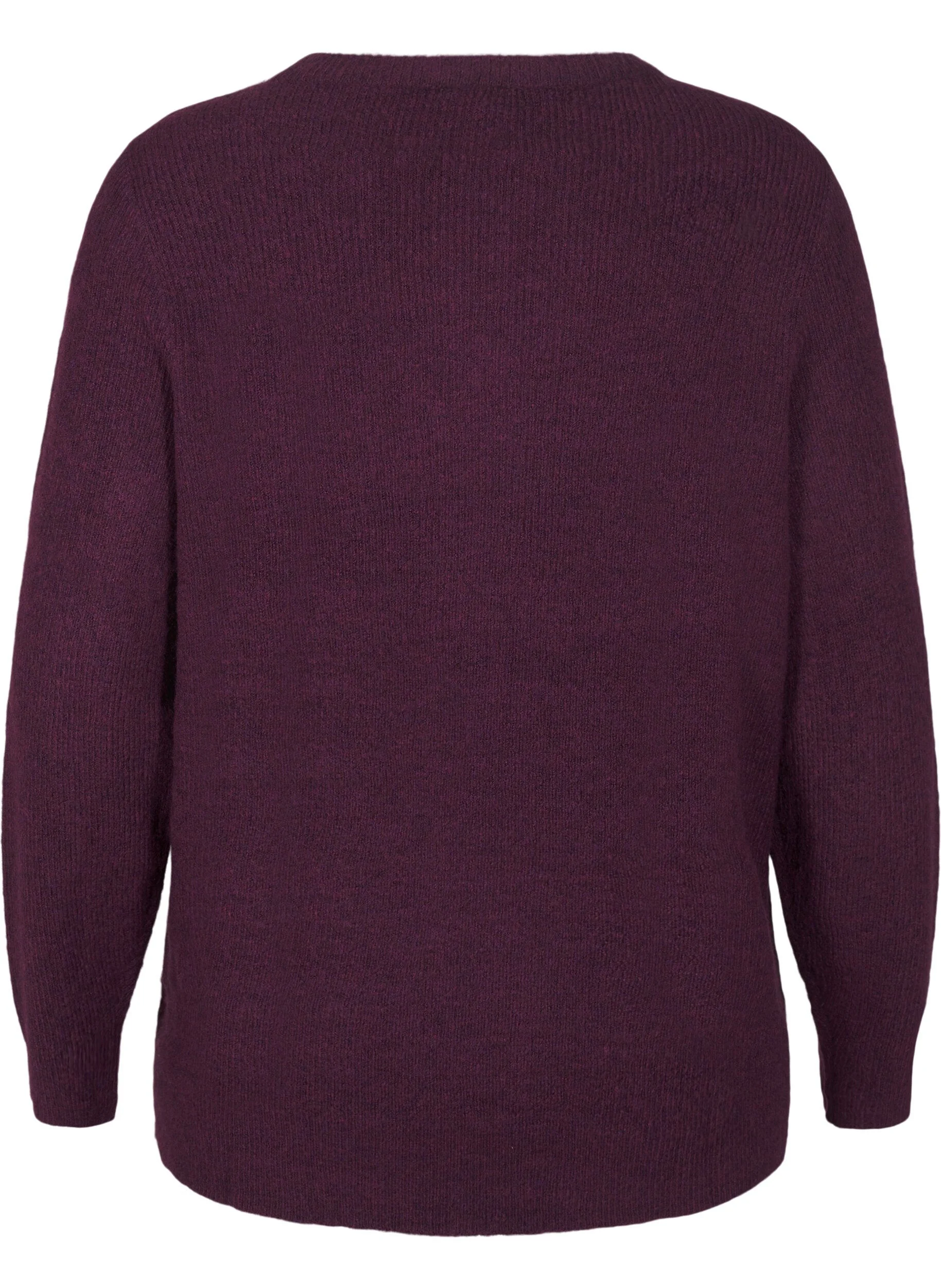 Meleret strikbluse med rund hals