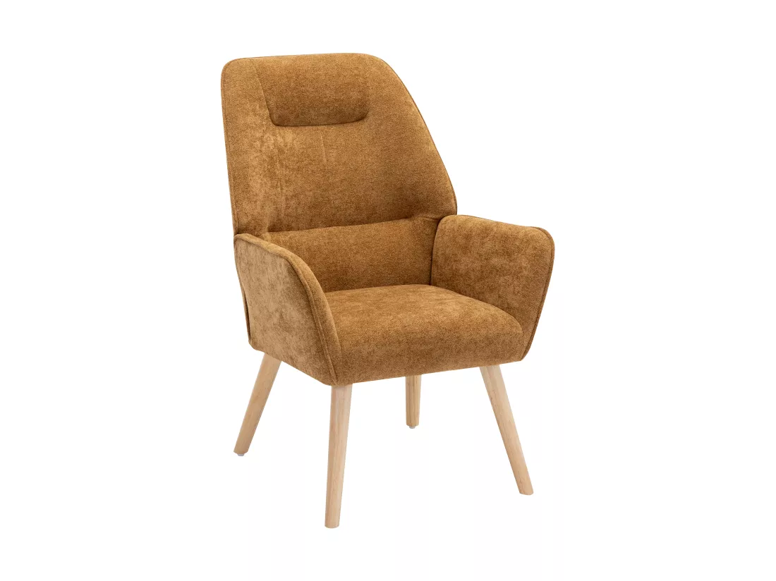 Fauteuil en tissu camel OSIMO