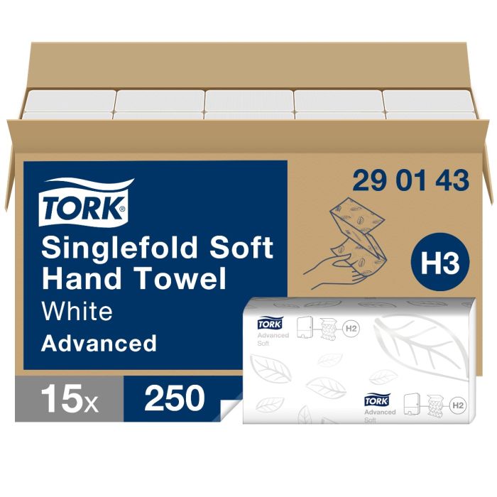 Tork 471079 290143 H3 handdoek Z vouw wit 2laags 23x22.6cm 3750stuks (471079)