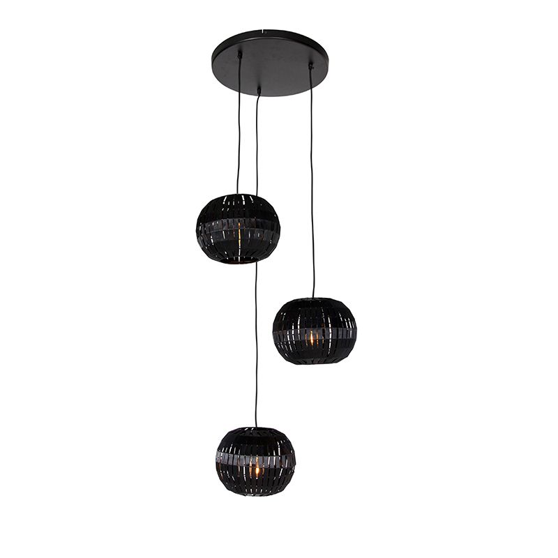 Moderne hanglamp zwart 3-lichts - Zoë