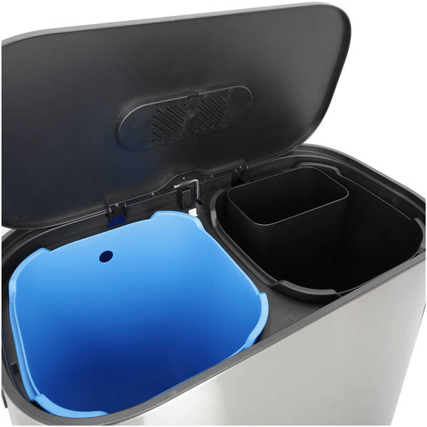 Blokker afvalscheider 2x30 liter RVS