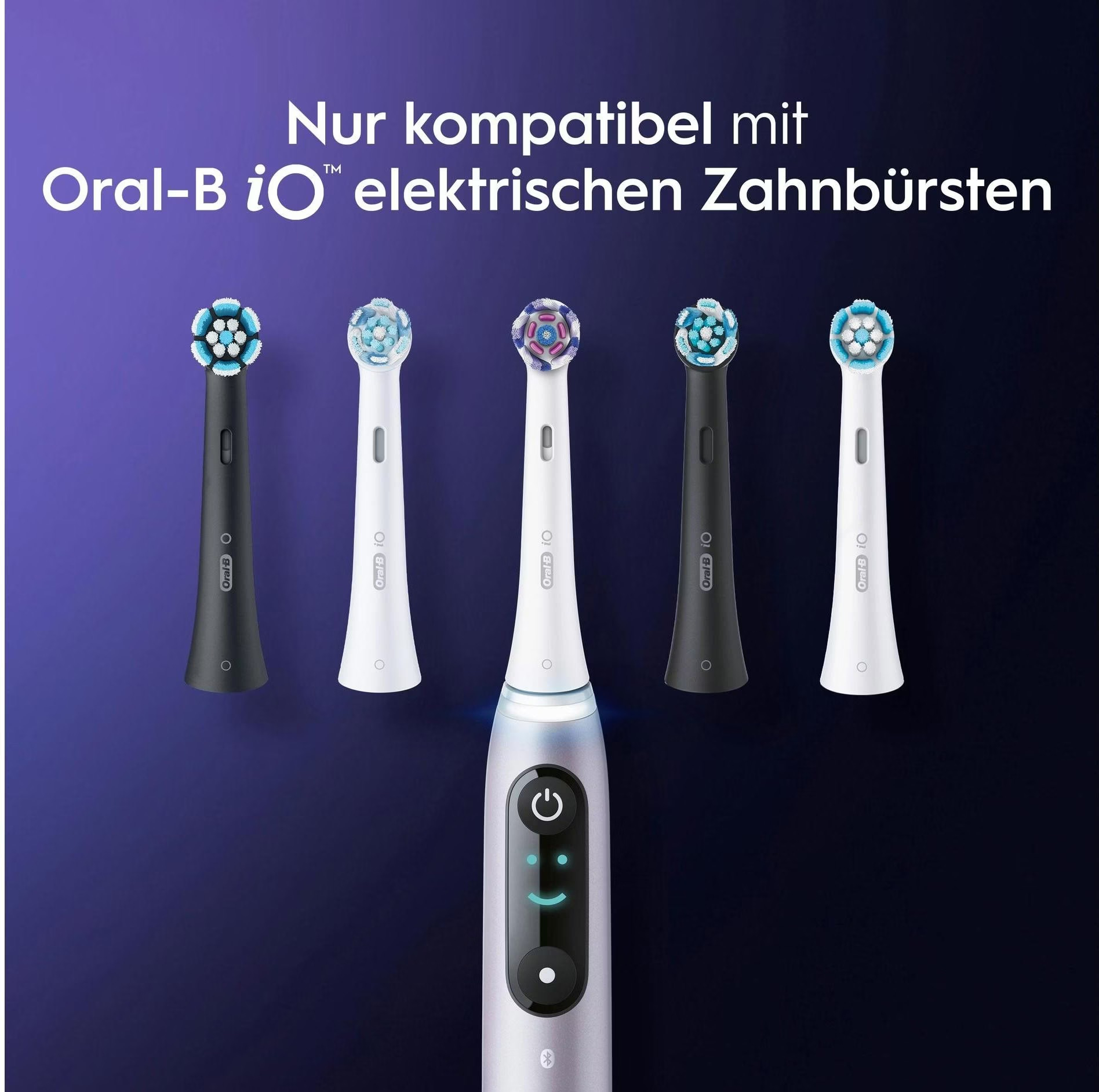 (8er Set) Ultimative Reinigung Ersatz Zahnbürstenkopf für Oral-B iO Elektrische Zahnbürsten - Schwarz