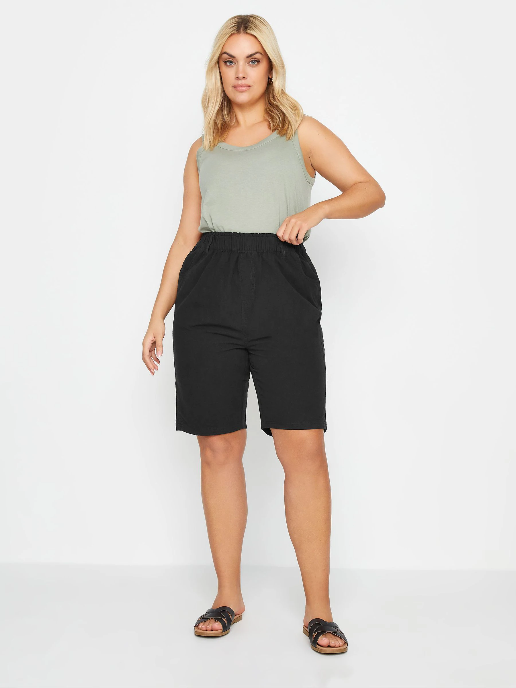 Zwart - Yours Curve koele 100% katoenen shorts