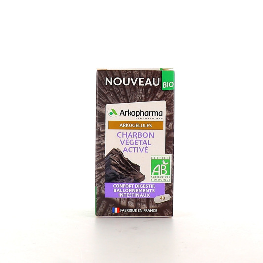 Arkogelules Charbon végétal bio - Ballonnements, confort digestif