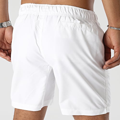 Short De Bain Tag Logo Blanc Noir