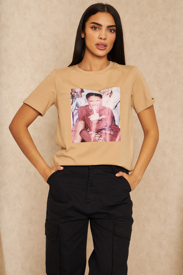T-shirt marron 