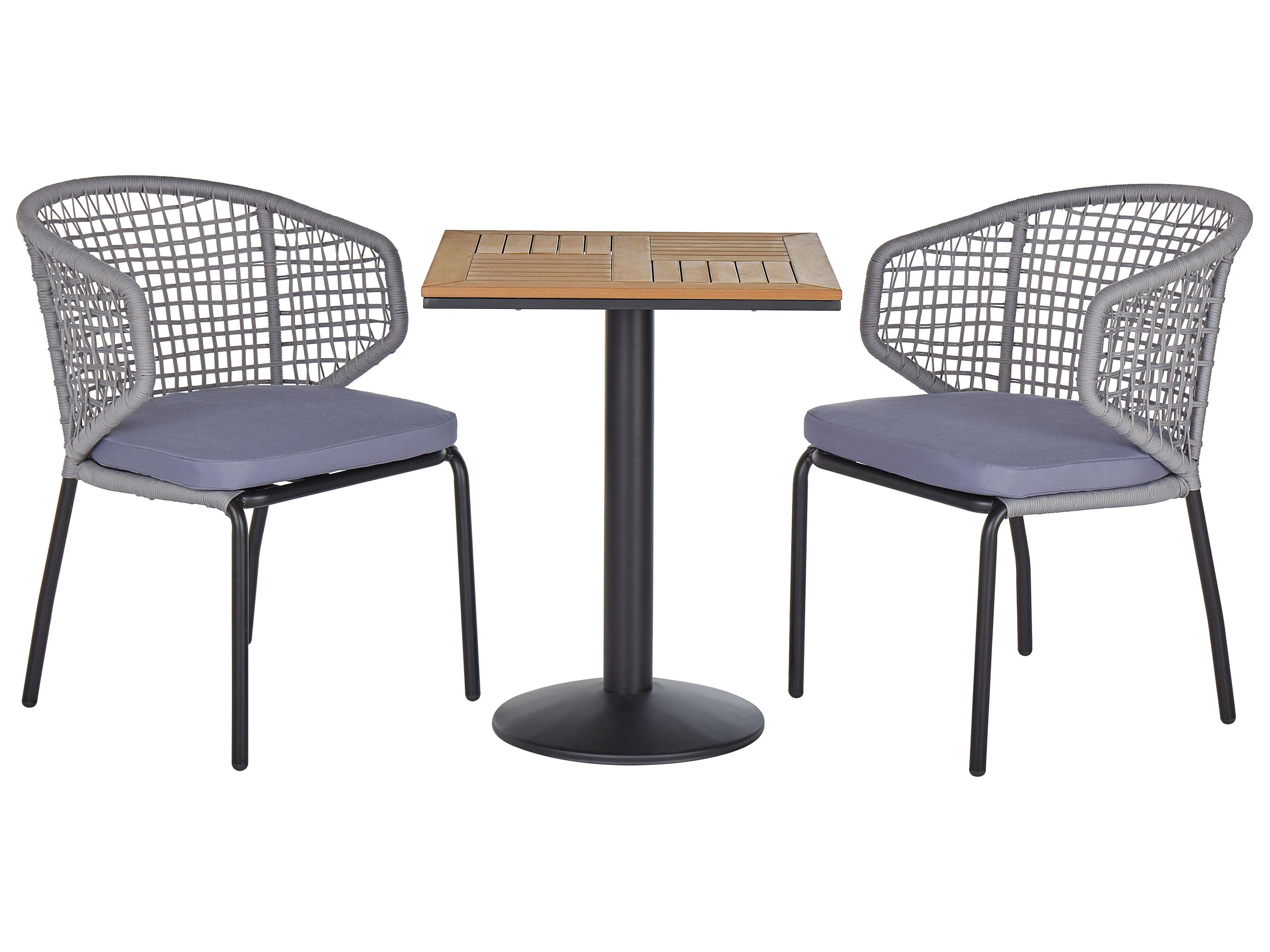 Bistroset met kussens PALMI Metaal Grijs