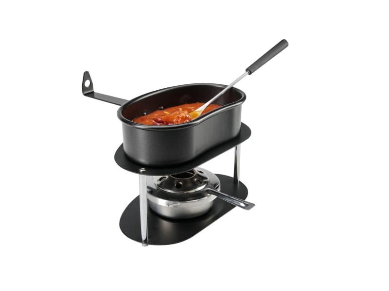 Nouvel Käsefondue-Set Gamelle 4 Teile, Schwarz Adventure Cooking Set