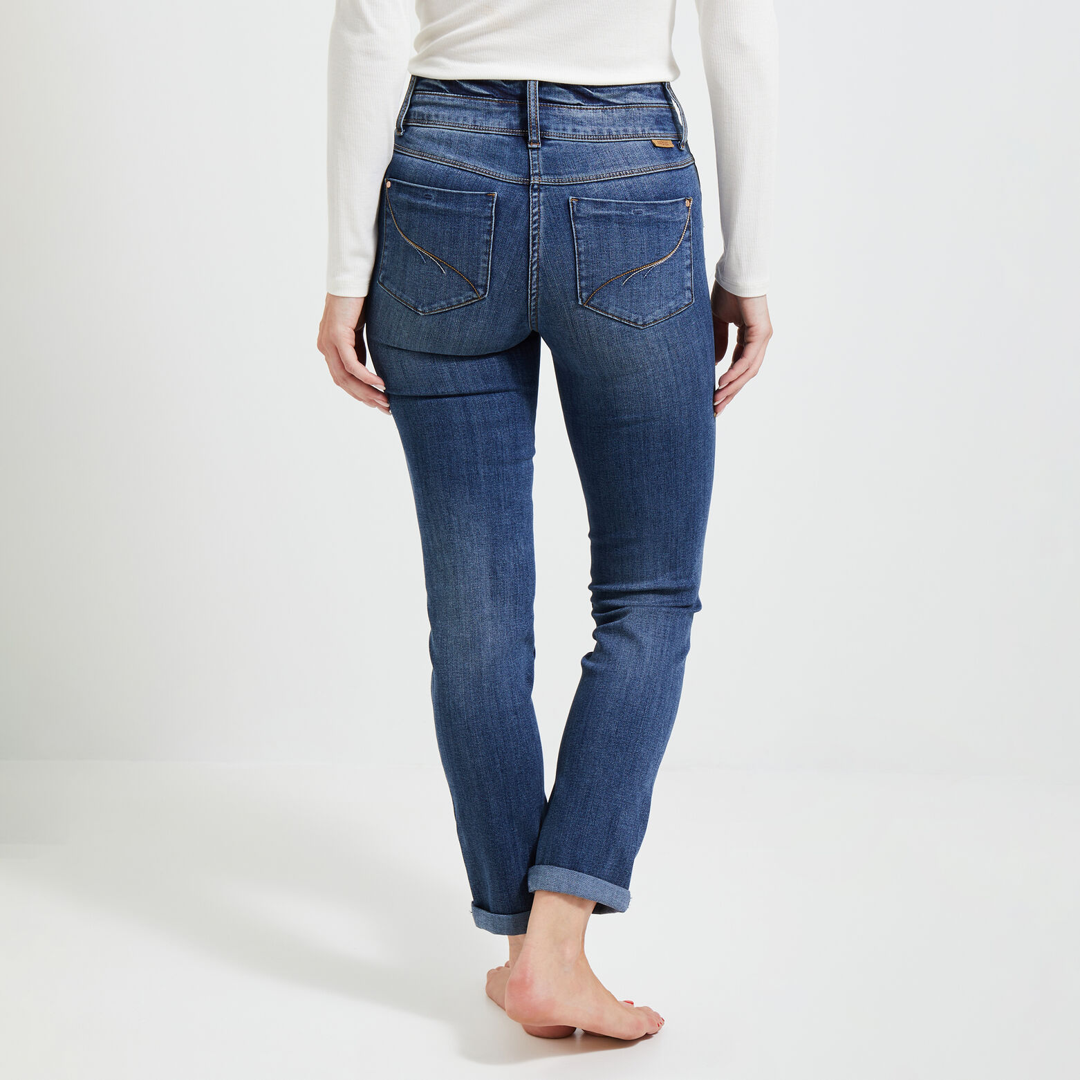 Jean raccourci taille haute HANOI femme