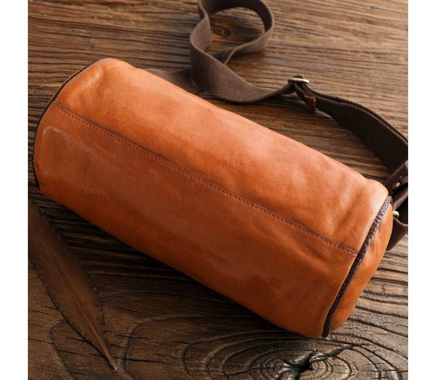 Wavecho - Echte leren cilindervormige crossbodytas