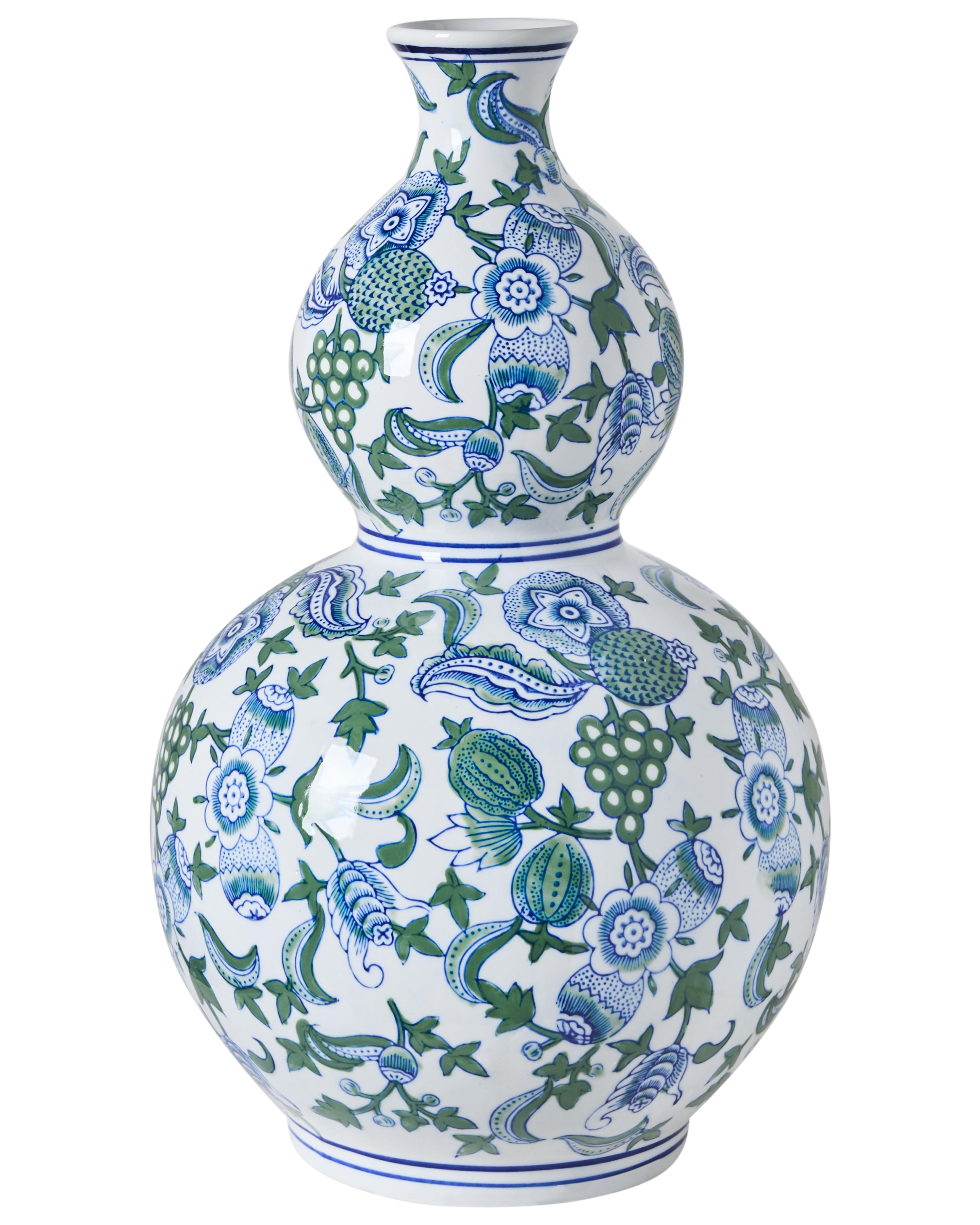 Bloemenvaas MOSTOLES Porselein 45 cm Wit/blauw