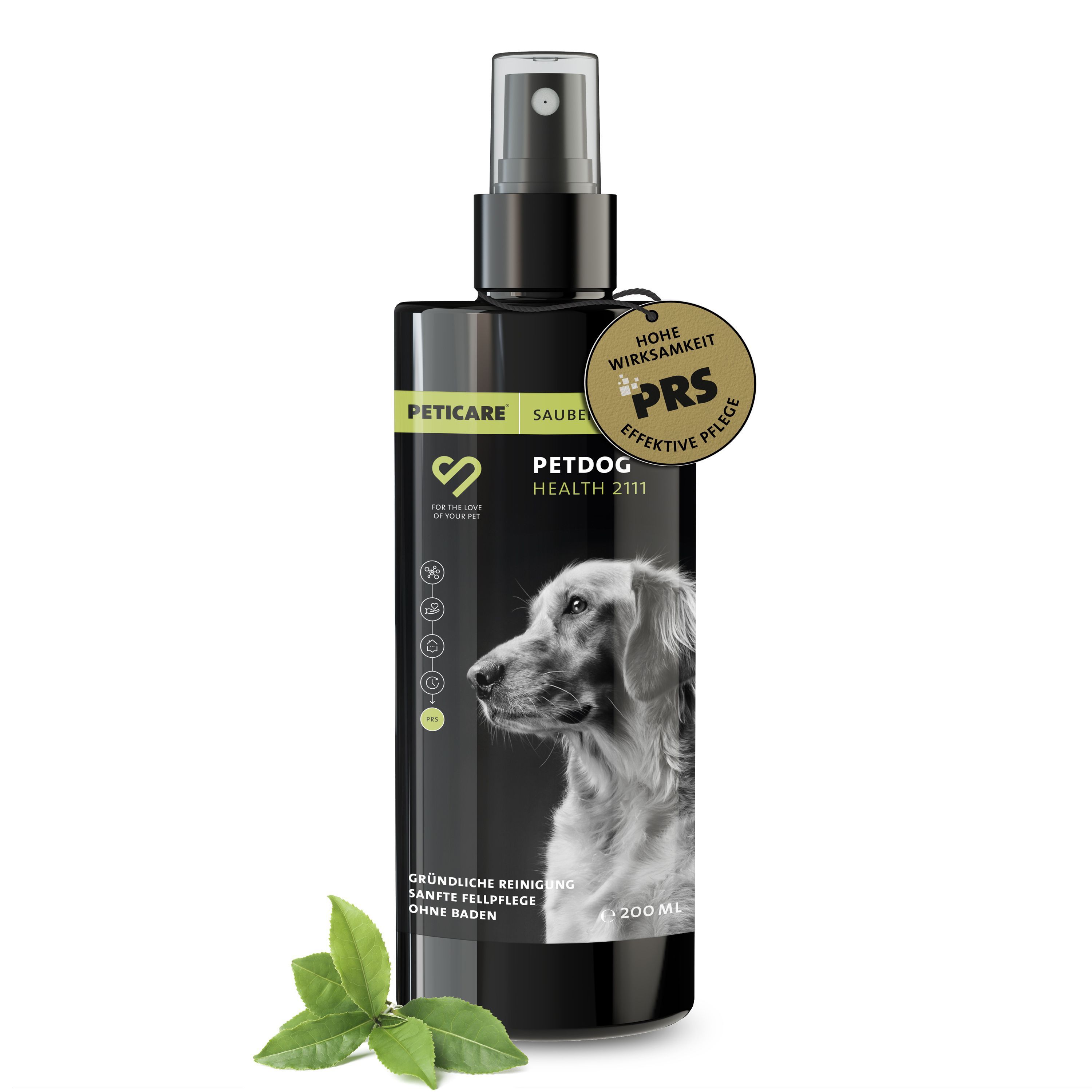 Peticare natürliches Trocken-Shampoo für Hunde, stressfreie Wäsche ohne Wasser