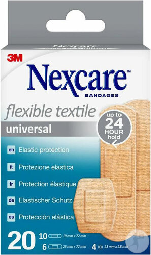 Nexcare Flexible Textile Universal Pansements Textiles Universels 20 Pansements