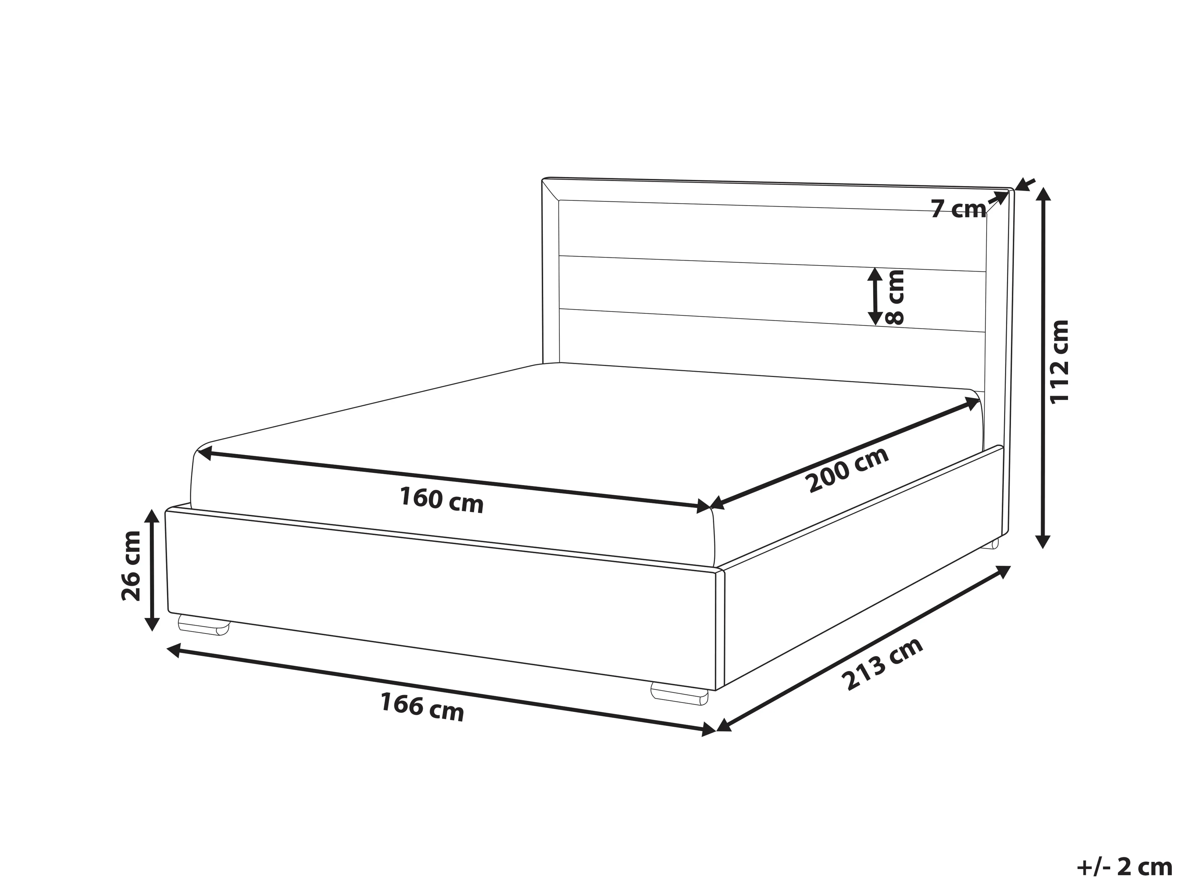 Waterbed Fluweel ROUEN 160 x 200 cm Donkergrijs