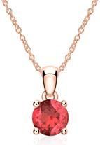 Ketting in 14 karaat roségoud met robijnen hanger