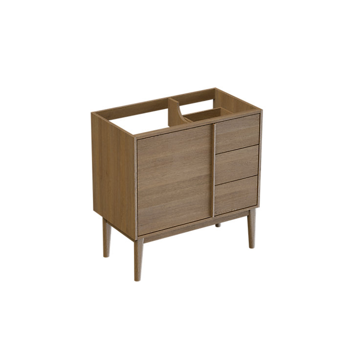 Meuble sous vasque à poser placage bois H.82 x P.45 x l.80 cm Kabayan
