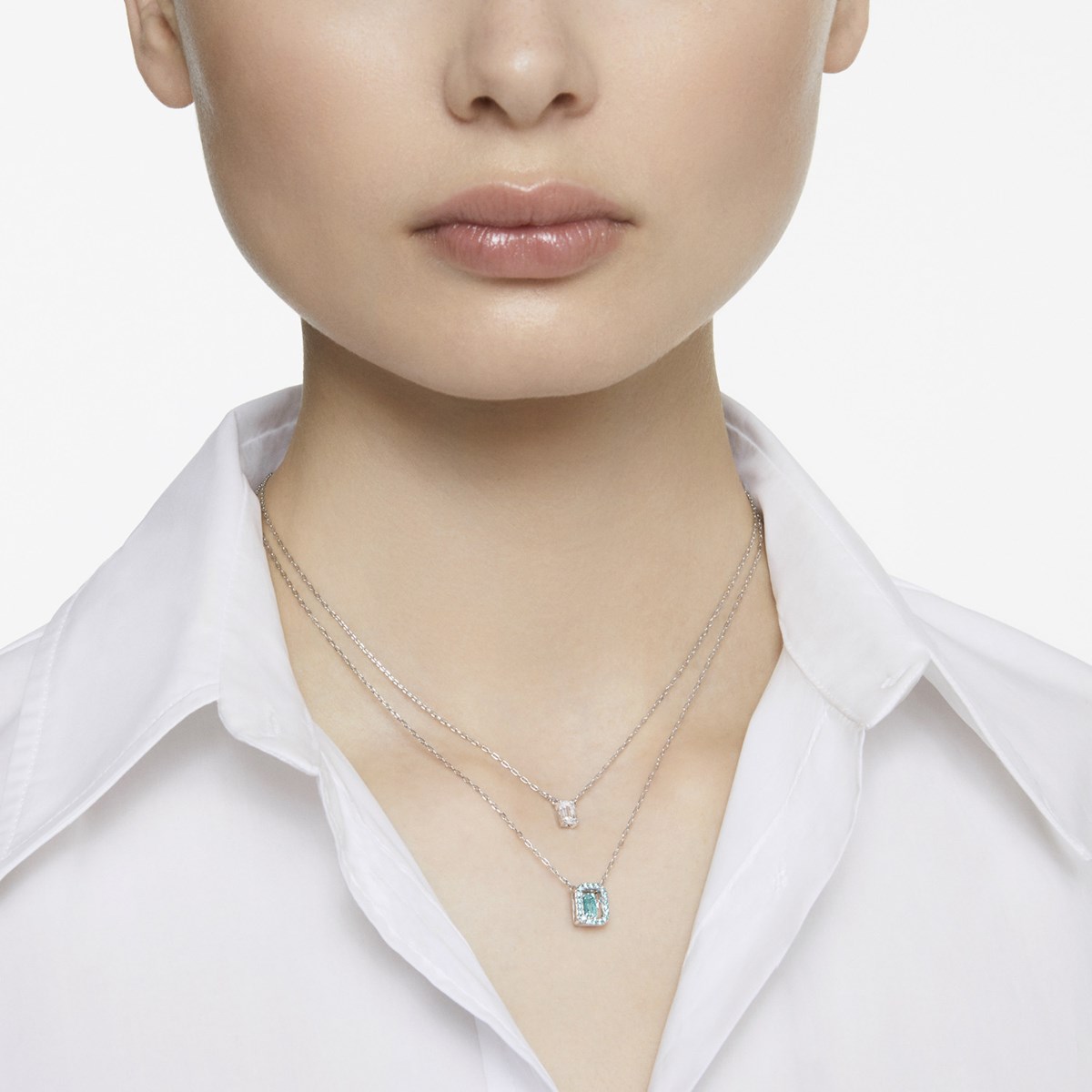 Collier multi rang Swarovski Millenia bleu
