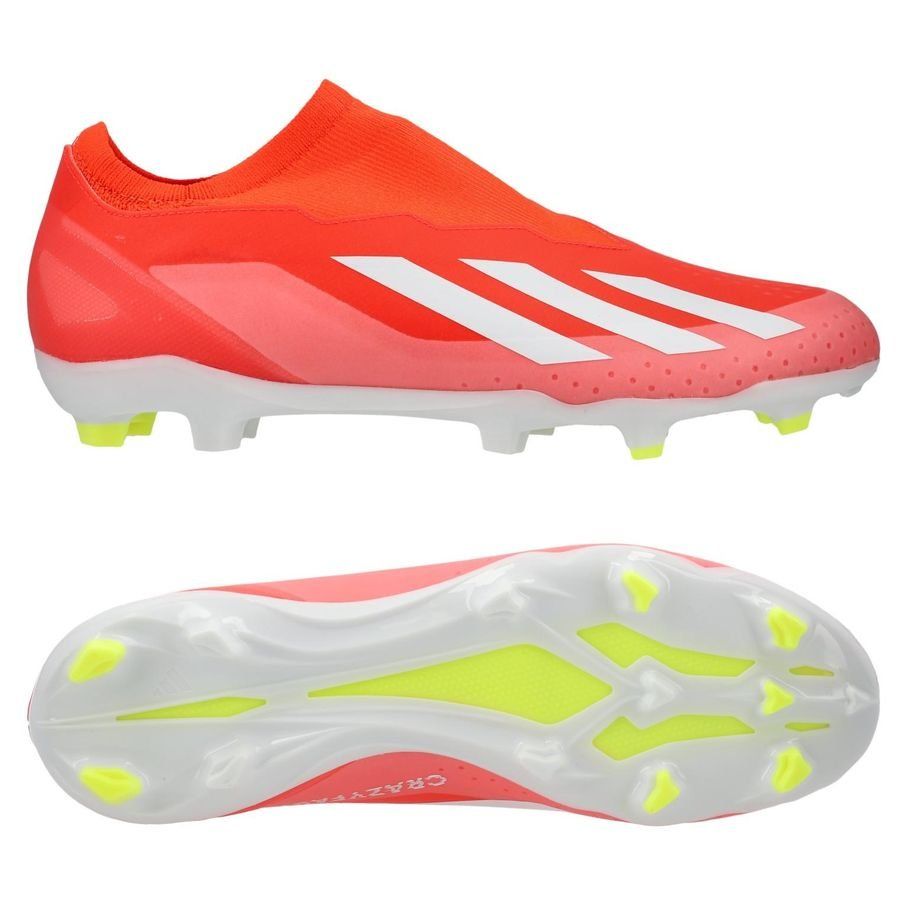 adidas X Crazyfast League Laceless FG Energy Citrus - Rouge/Blanc/Jaune