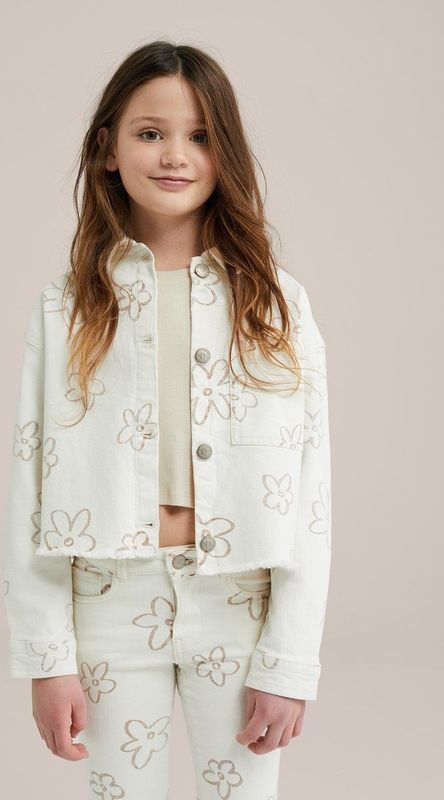 WE Fashion Tussenjas  bruin / offwhite