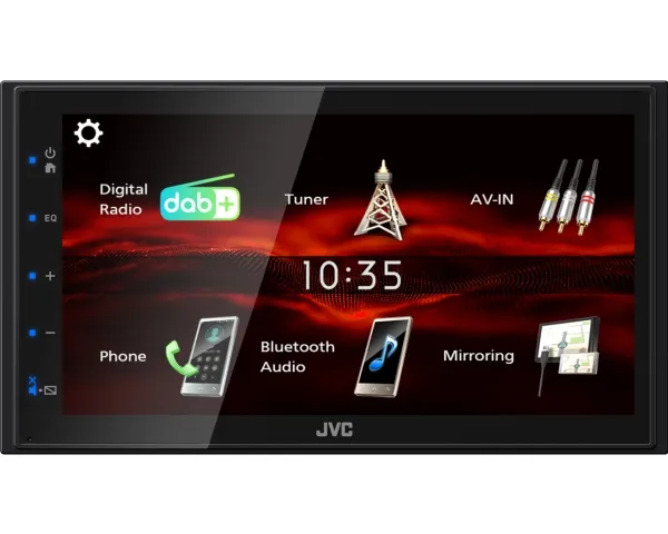 JVC KW-M180DBT, Sort, 180 W, 45 W, 20 - 20000 Hz, 4 ohm (O), AAC, FLAC, MP3, WAV, WMA